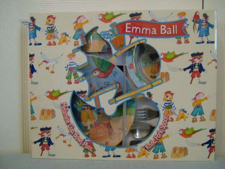 Emma Ball - Pirates - Childrens Plastic Melamine Dinner Set - Click Image to Close