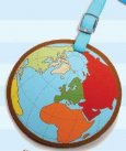 Suitcase Luggage Tags x 2 - Globe / World Travel Themed