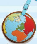 Suitcase Luggage Tags x 2 - Globe / World Travel Themed