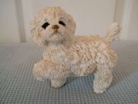 White Poodle Puppy - Ornament / Figurine - Living Stone