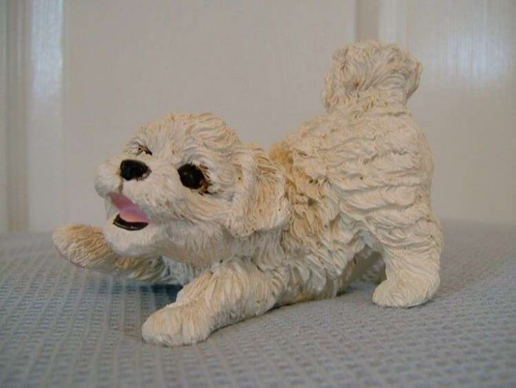 Bichon Frise Ornament / Figurine - Living Stone - Click Image to Close