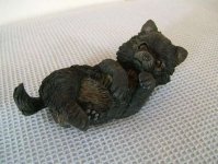 Pomeranian Puppy Ornament - Black - Figurine - Living Stone