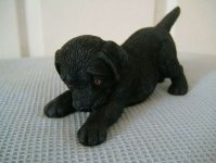 Black Labrador Puppy - Ornament / Figurine - Living Stone
