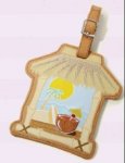 Pretty Luggage Tags x 2 - Tiki Hut Design