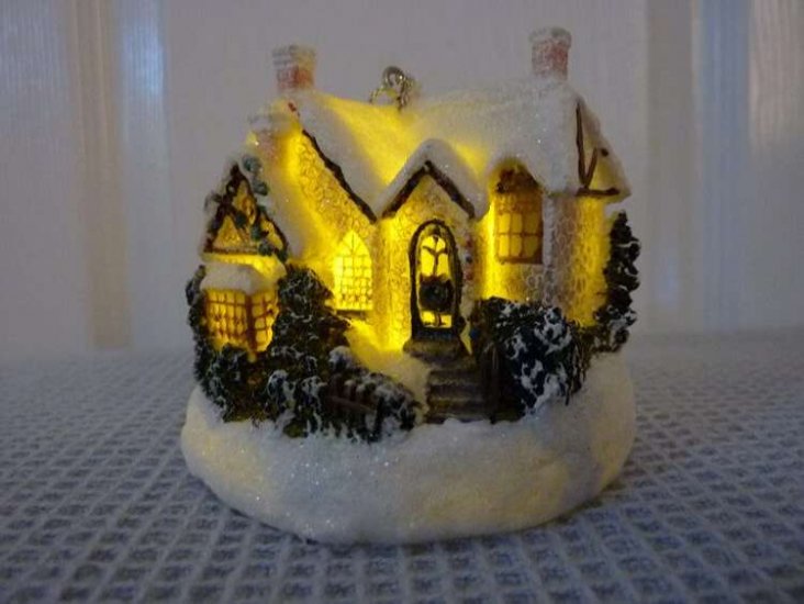 Thomas Kinkade - Christmas Moonlight - Xmas Tree Ornament - Click Image to Close