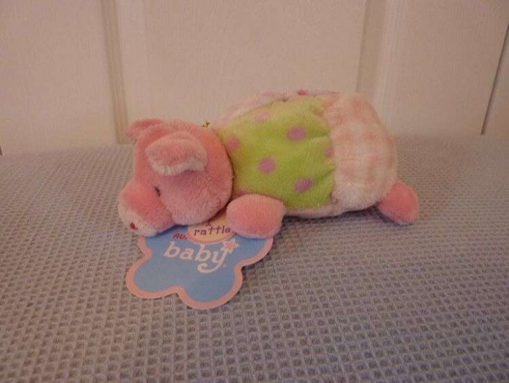 Soft Toy Pig - Babys Rattle - Aurora World - Click Image to Close