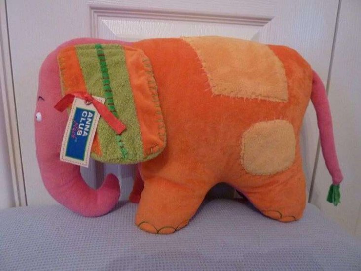 Childs Elephant Cushion - Plush Elephant - Anna Club Plush - Click Image to Close