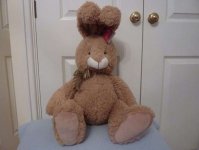 Large Rabbit Soft Toy Teddy - Burr Bunny - Russ Berrie 70cm