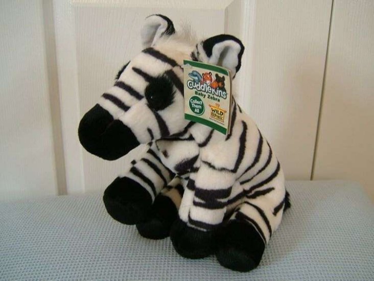 Zebra Teddy - Cuddlekins - Wild Republic - 30cm - Click Image to Close