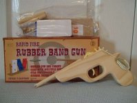 Wooden Rubber / Elastic Band Gun + Target